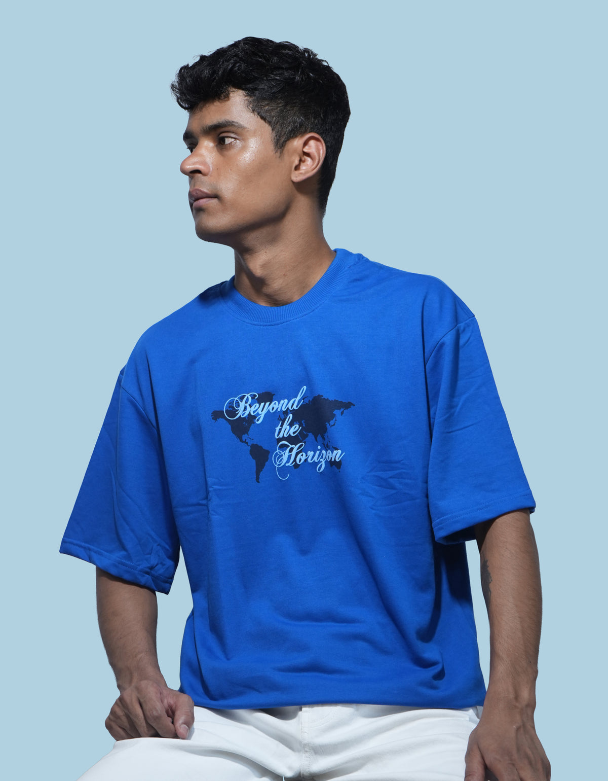 Beyond The Horizon Oversized T-Shirt – Royal Blue