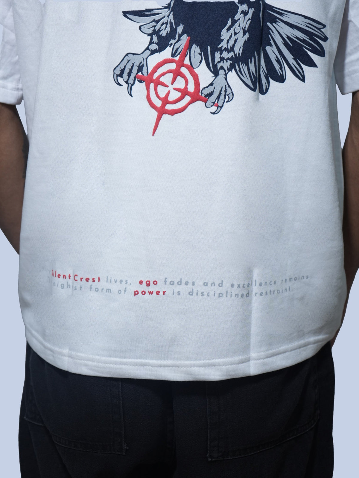 Silent Crest Oversized T-Shirt - WHITE