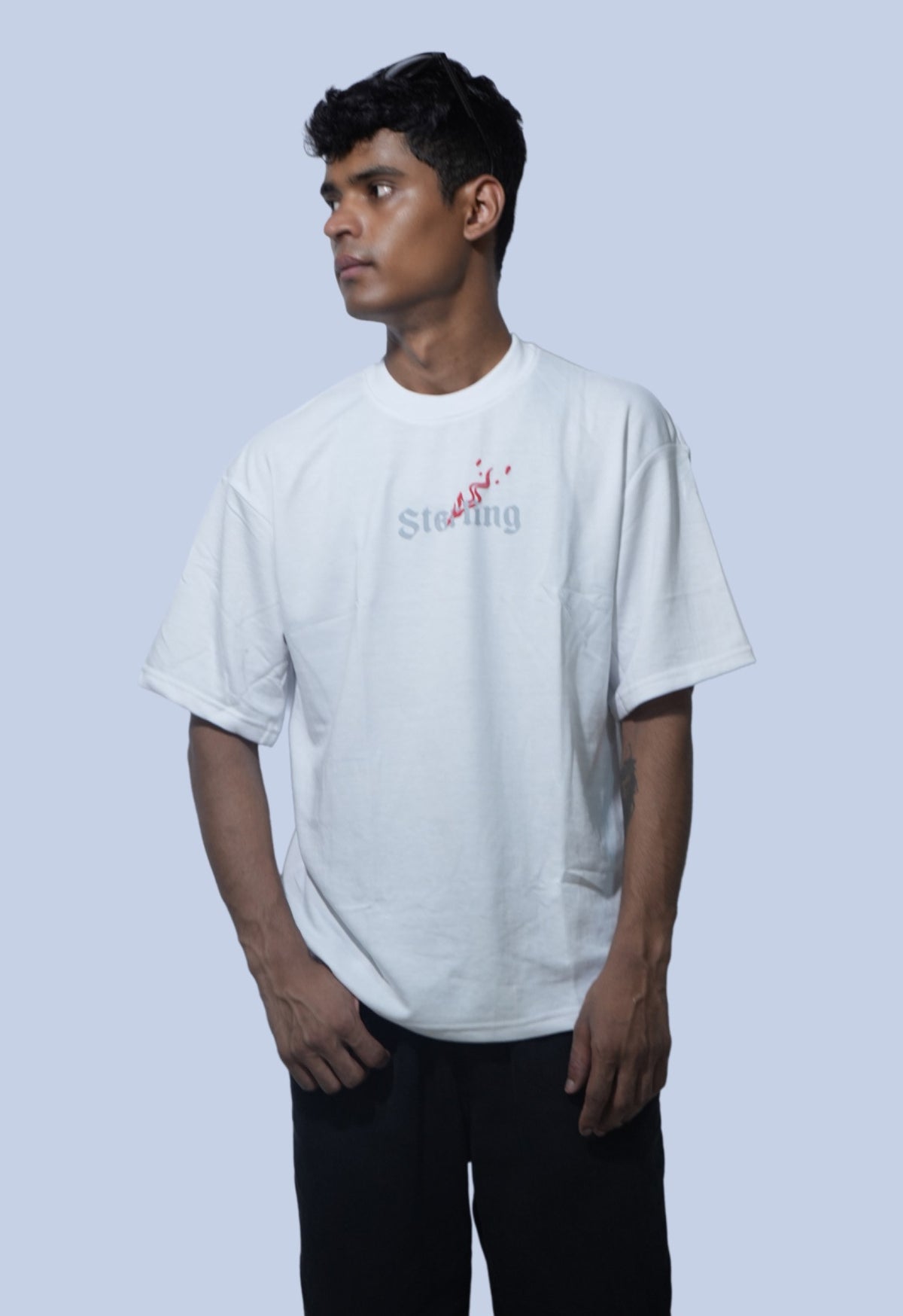 Silent Crest Oversized T-Shirt - WHITE