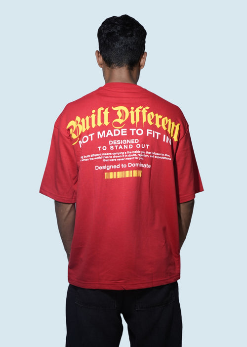Built Different Oversized T-Shirt – Red