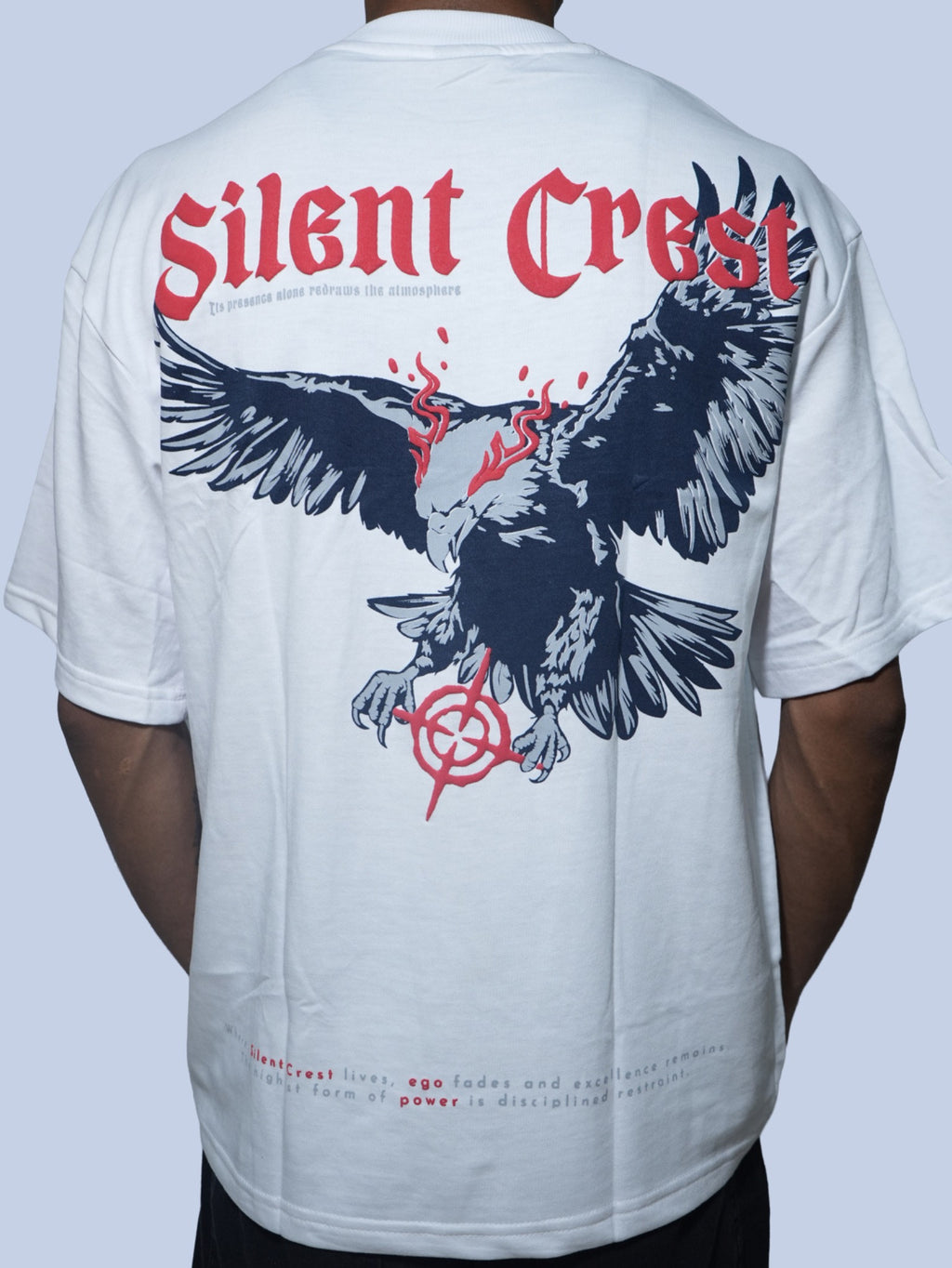 Silent Crest Oversized T-Shirt - WHITE