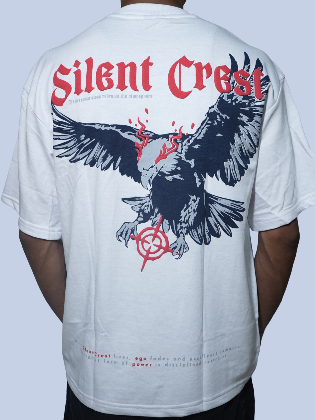 Silent Crest Oversized T-Shirt - WHITE
