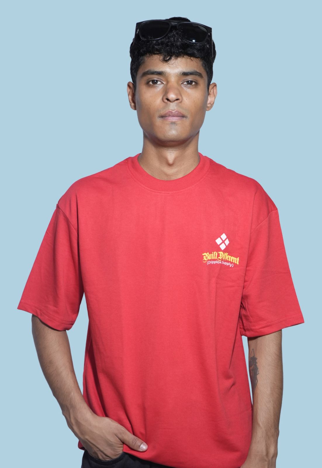 Built Different Oversized T-Shirt – Red