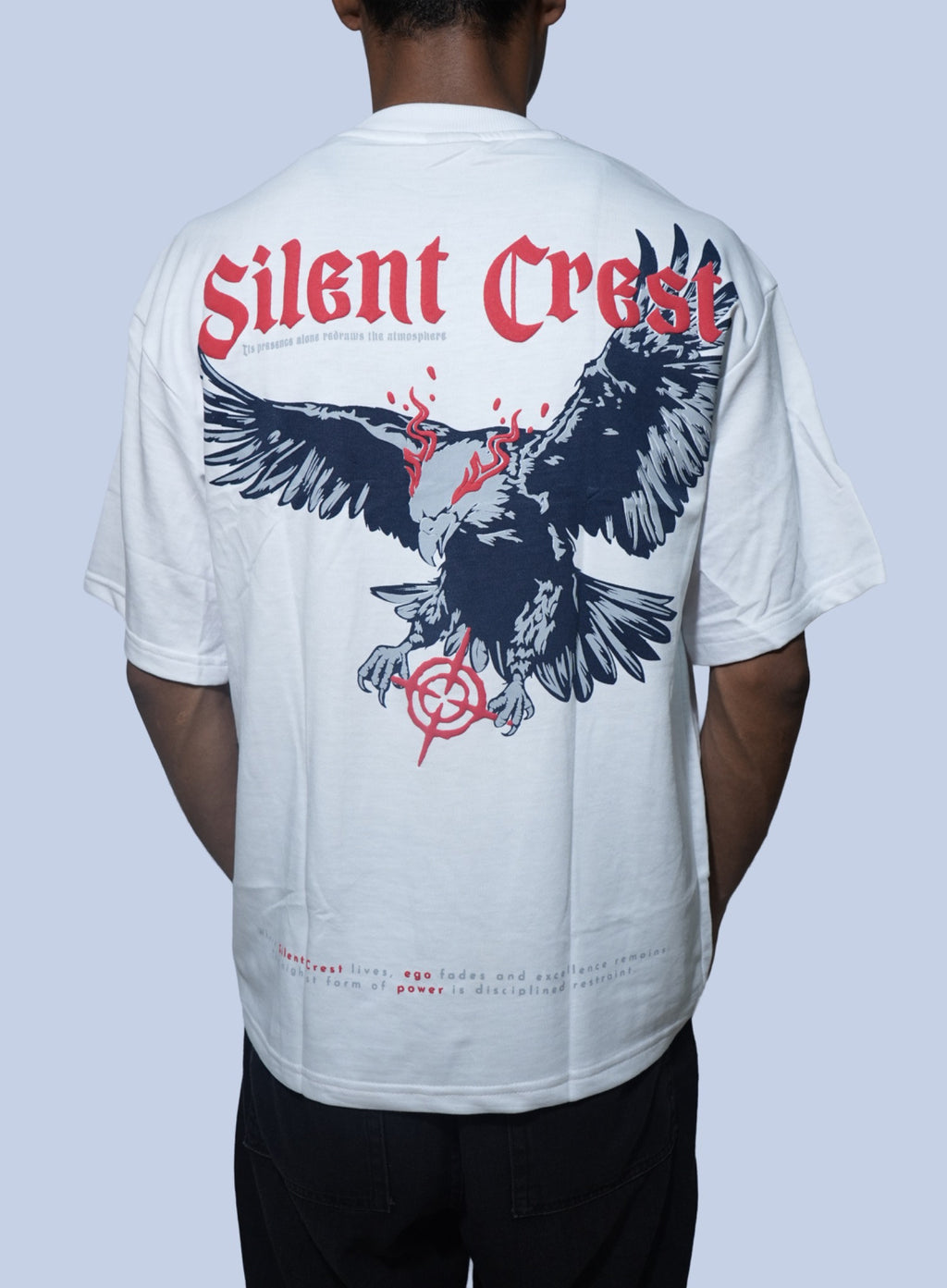 Silent Crest Oversized T-Shirt - WHITE