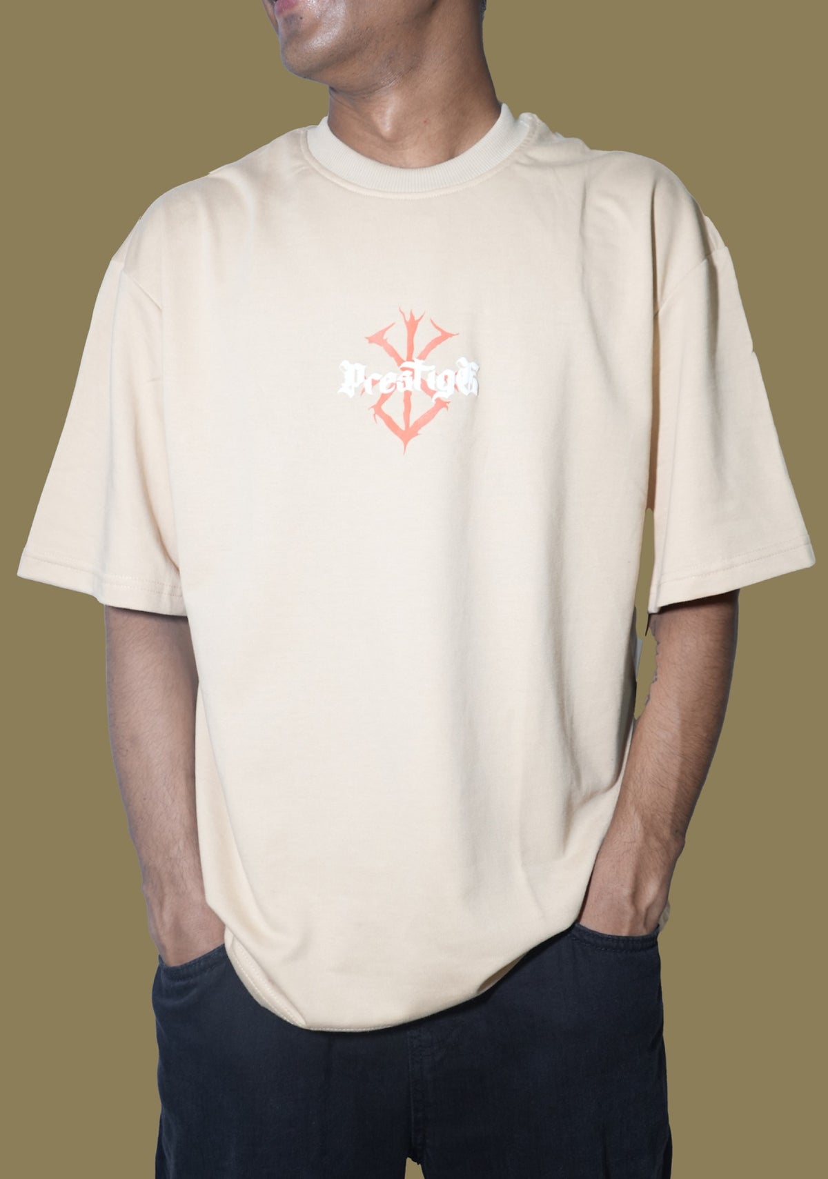 Prestige Oversized T-Shirt – BEIGE