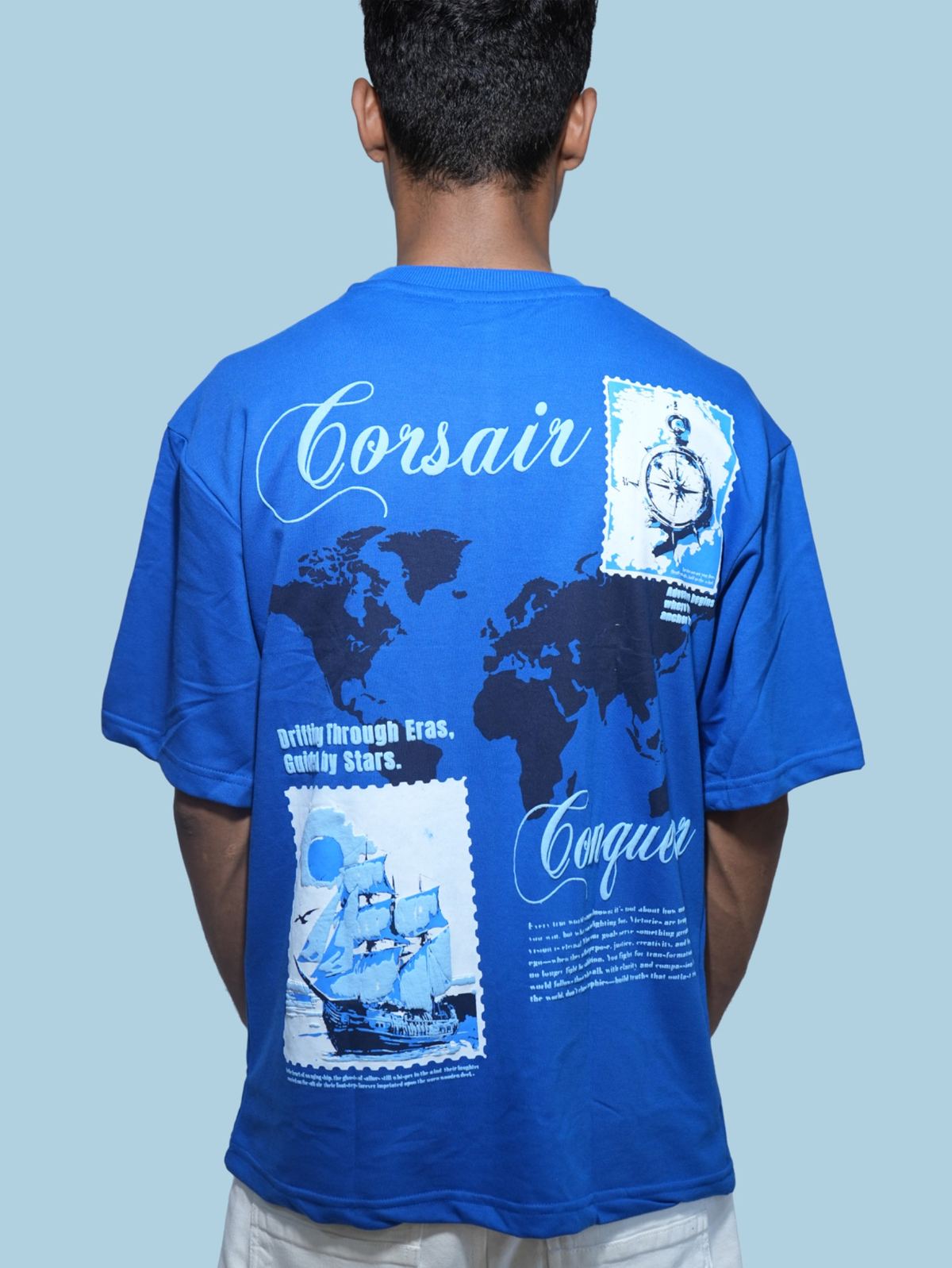 Beyond The Horizon Oversized T-Shirt – Royal Blue