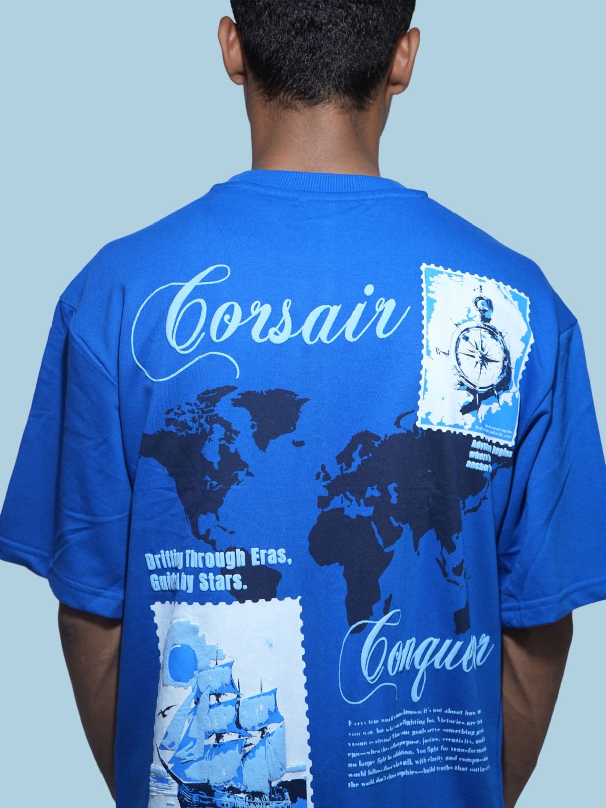 Beyond The Horizon Oversized T-Shirt – Royal Blue