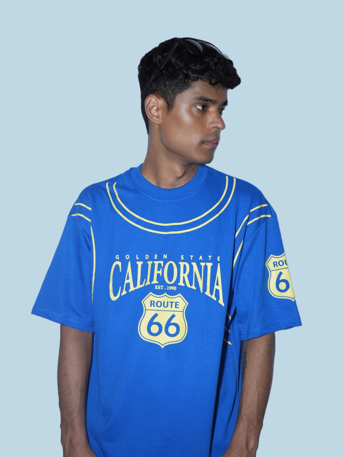 California Route 66 Oversized T-Shirt – Royal Blue