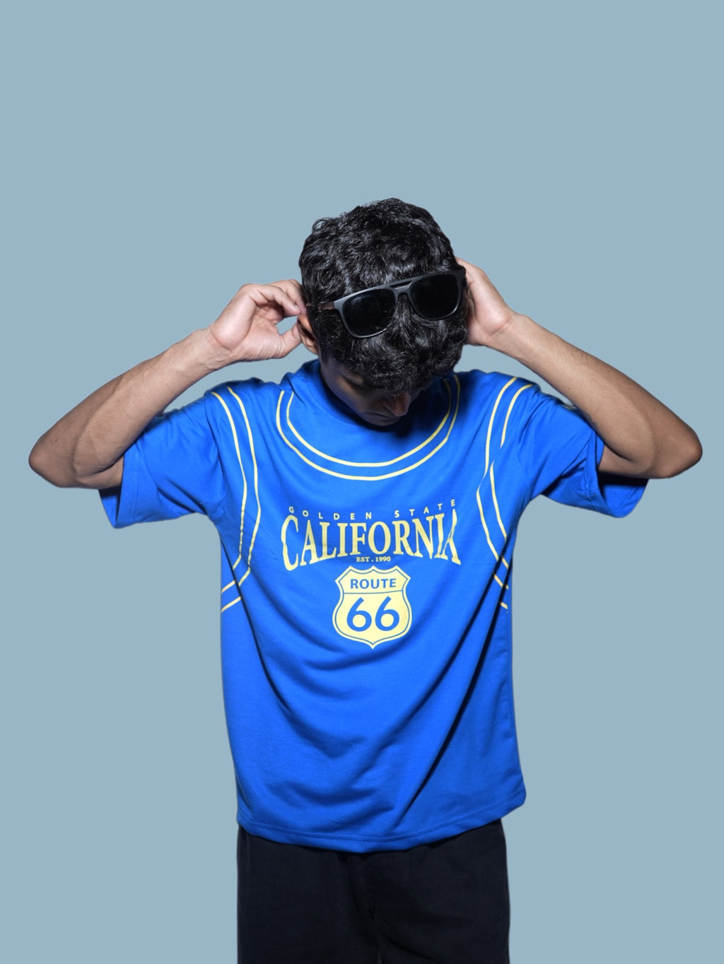 California Route 66 Oversized T-Shirt – Royal Blue