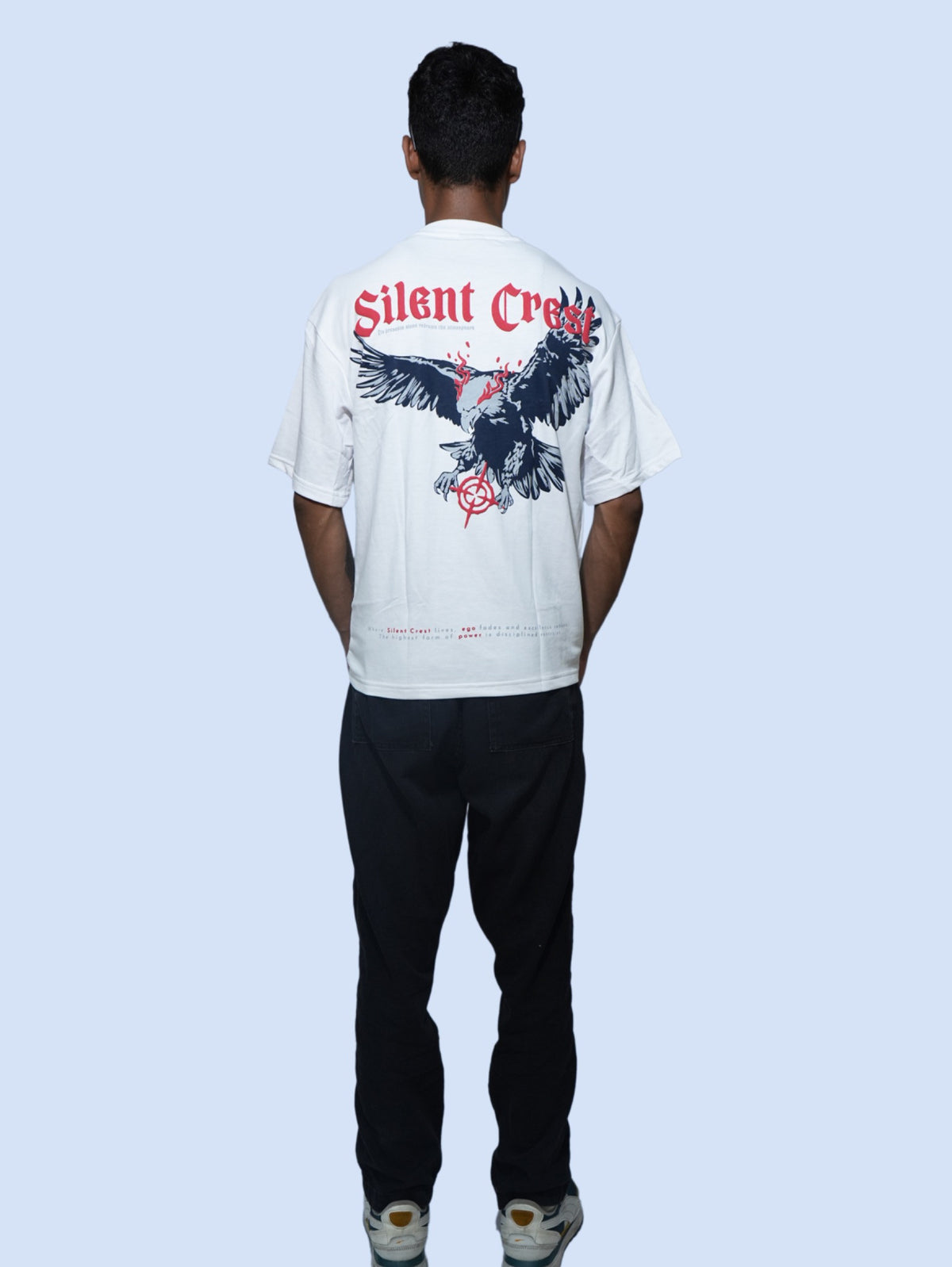 Silent Crest Oversized T-Shirt - WHITE