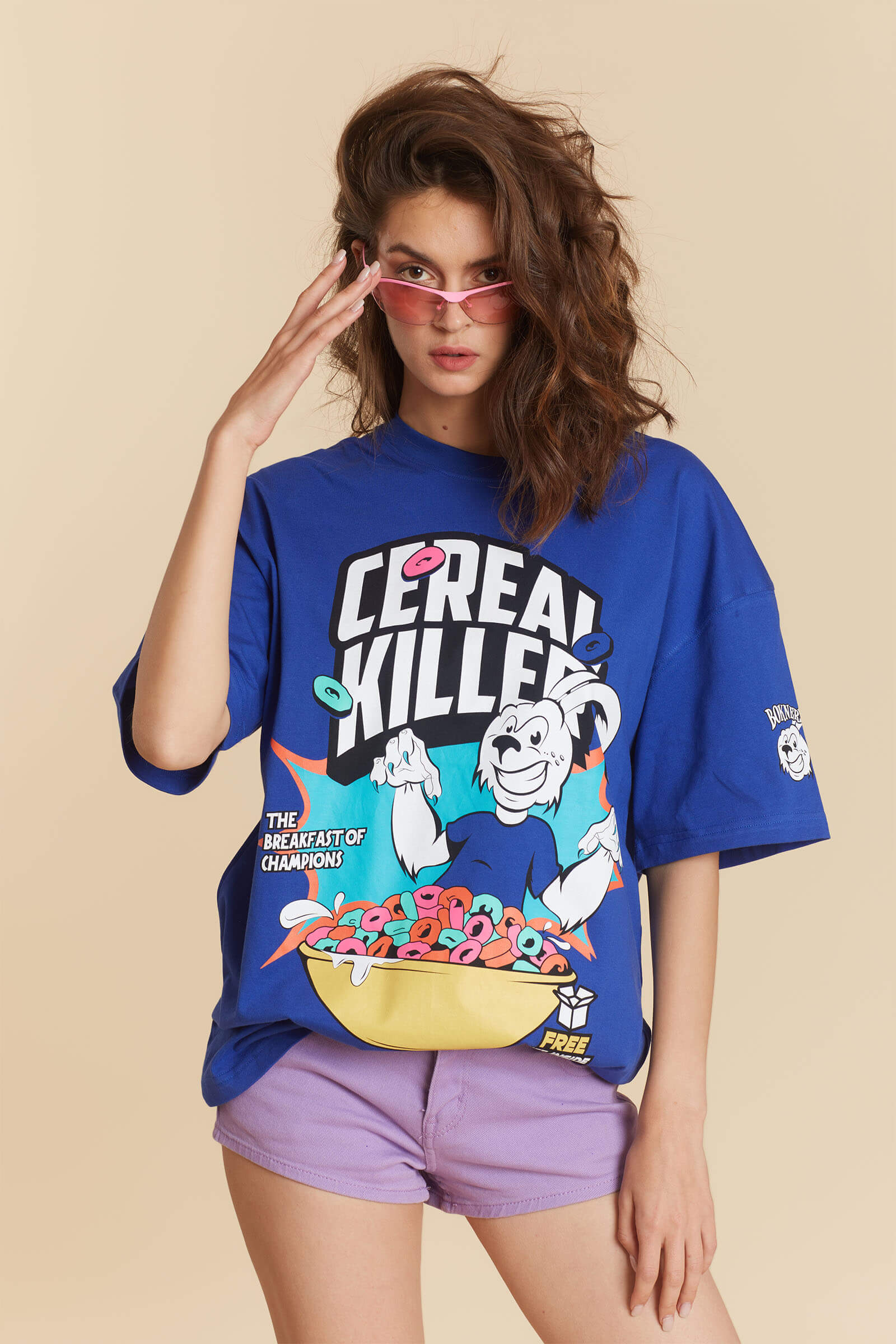 Blue Cereal Killer Oversized T-shirt